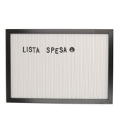 Rectangular wooden blackboard with insertable letters cm33x47x2