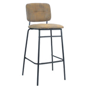 Tortora Faux Leather Ross Stool with Black Legs - 106 cm x 43 cm x 45 cm