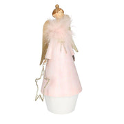 Pink metal angel with led and star cmø10h24