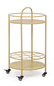 Yellow Ocher steel bottle trolley