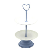Indigo metal cake stand 2 tiers cmø15h27