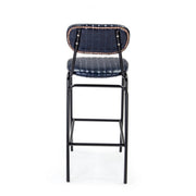 DEBBIE blue leatherette vintage bar stool 44x51x h100 cm