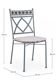 Berkley chair in metal for outdoor use