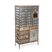 OFFICINA chest of drawers in steel and wood 132.5h cm