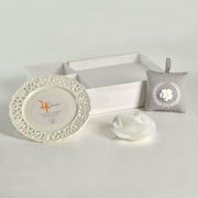 Milk & honey moon pink candle w/saucer cm26x17h4,5 - 8 hours