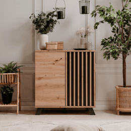 Medan01D sideboard 2 doors in anthracite oak