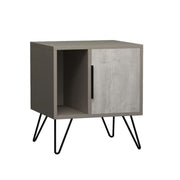 White dove gray bedside table with door and compartment Glynn 50x44xh.60 cm