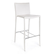 2x White faux leather design style stool