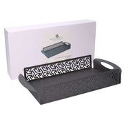 Rectangular dark gray arrows metal tray cm41x20h6,5