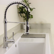 Kitchen Mixer with Retractable Sprayer Chrome L 35 x W 9 x H 54 cm