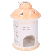 Round orange ceramic lantern cmø11,5h17,5