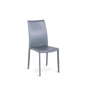 Dark gray imitation leather chair, covered metal frame 41x42xh.95 cm