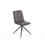 Chair in dark gray velvet effect microfiber fabric 43x38xh. 86.5 cm