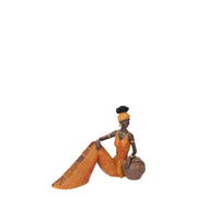 African woman ceramic statue sitting cm21x10,5h16,5