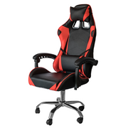 Sedia gaming in ecopelle da ufficio reclinabile Rosso e Nero 64x53x h123/133 cm