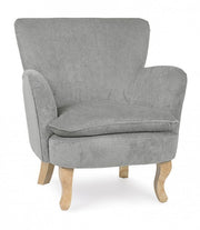 Light gray armchair in vintage style fabric