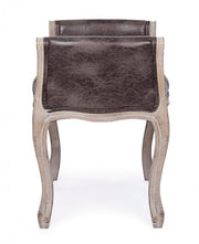 Dark single bench in design-style leather-effect fabric