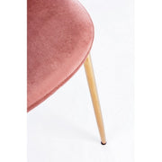 Living room chair in pink velvet with gold legs