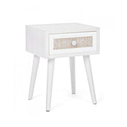 Bedside cabinet in MDF one drawer White MONTIEL 35x30x h46.5 cm