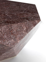 Fossil stone table with purple top 102x102x40h cm