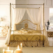 Iron double bed with ivory canopy LORY 170x208x h210 cm
