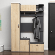 Seina entrance furniture anthracite oak fronts with shoe racks and coat hangers