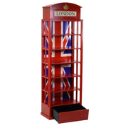 Red Bookcase 6 shelves 1 drawer cm48x27xh146
