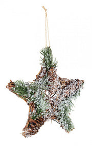 12x Frosted Rattan Star Pendant