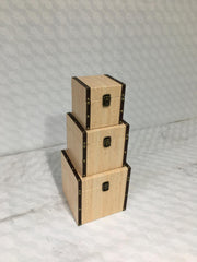 Faux leather box 1-3 square wood effect cm22x22h22