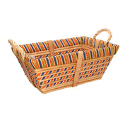 Rectangular honey wicker basket cm43x30h18