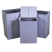 Rectangular gray lined polyester basket 1-3 cm40x30h55