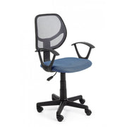 Blue office chair with armrests