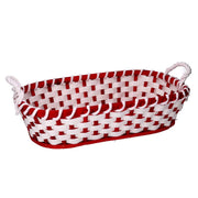 Oval red wicker basket cm55x43h13