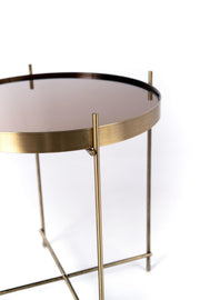 Polished brass metal coffee table cm 38 x 38 x h 43