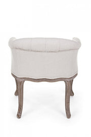 Classic armchair in wood and natural fabric Diva
