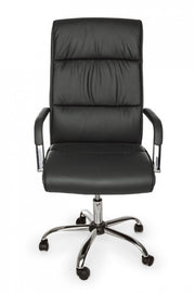 Office armchair with Queensland armrests in dark gray eco-leather