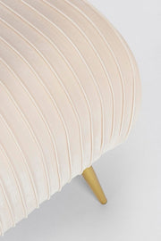 Selena Crema 2-seater bench in velvet cm 129