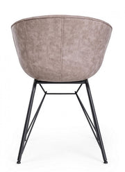 Warhol vintage beige leatherette chair 59 x 54.5 x 80 cm