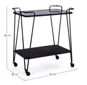 Zaira trolley in black metal