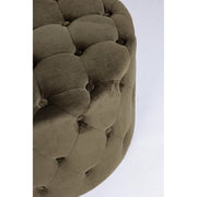 Vintage green velvet pouf cm 60 x 42 h