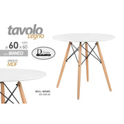 Modern urban industrial white round table cm 60