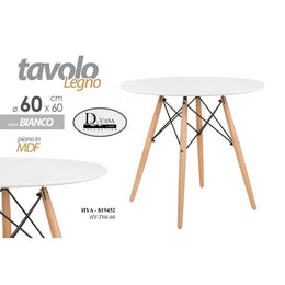 Modern urban industrial white round table cm 60