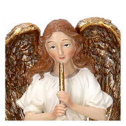 Angel in white resin and gold 12.5x11.5x25.5 cm