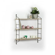Wall bookcase 3 shelves Neelix oak - black cm 60 x 15 x 68 h