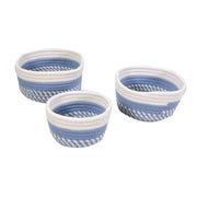 Basket fabric 1-3 blue white round cmø20h9