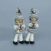 Figurine in wool and wood to hang 13 cm pcs 1