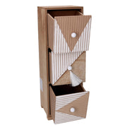 Rectangular brown wooden 3-drawer storage unit cm11,5x11,5h34