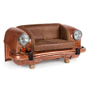 Ambassador sofa in brown leather 159x65x75h cm