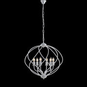 Chandelier deco suspension in iron White Silver six lights 57x h57 cm