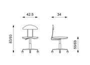 Sedia in polipropilene blu 34x42,5x83/93h cm 